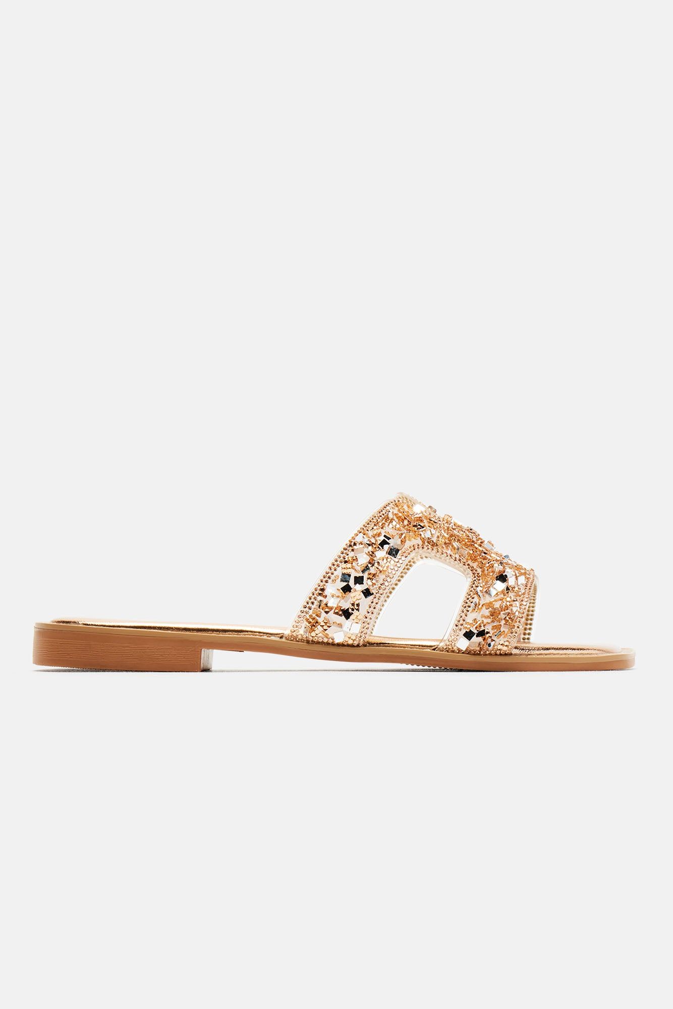 One Of The Gals Embellished Flat Sandals - Rose Gold sold by Fashion Nova product image thumbnail 2