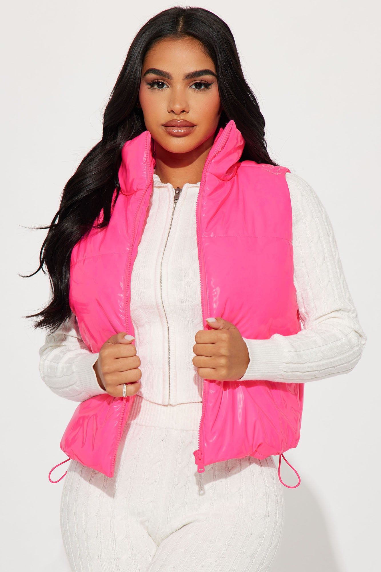 On Ice Puffer Vest - Pink sold by Fashion Nova