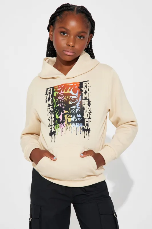 Mini Free Your Mind Hoodie - Taupe sold by Fashion Nova