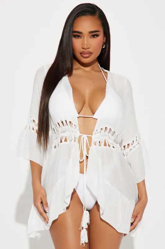 Annabella Cover Up Kimono - White sold by Fashion Nova