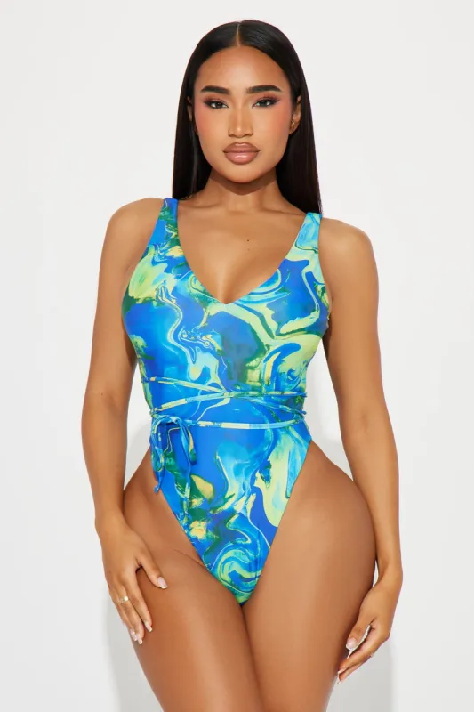 Madeleine 1 Piece Swimsuit - Blue/combo sold by Fashion Nova