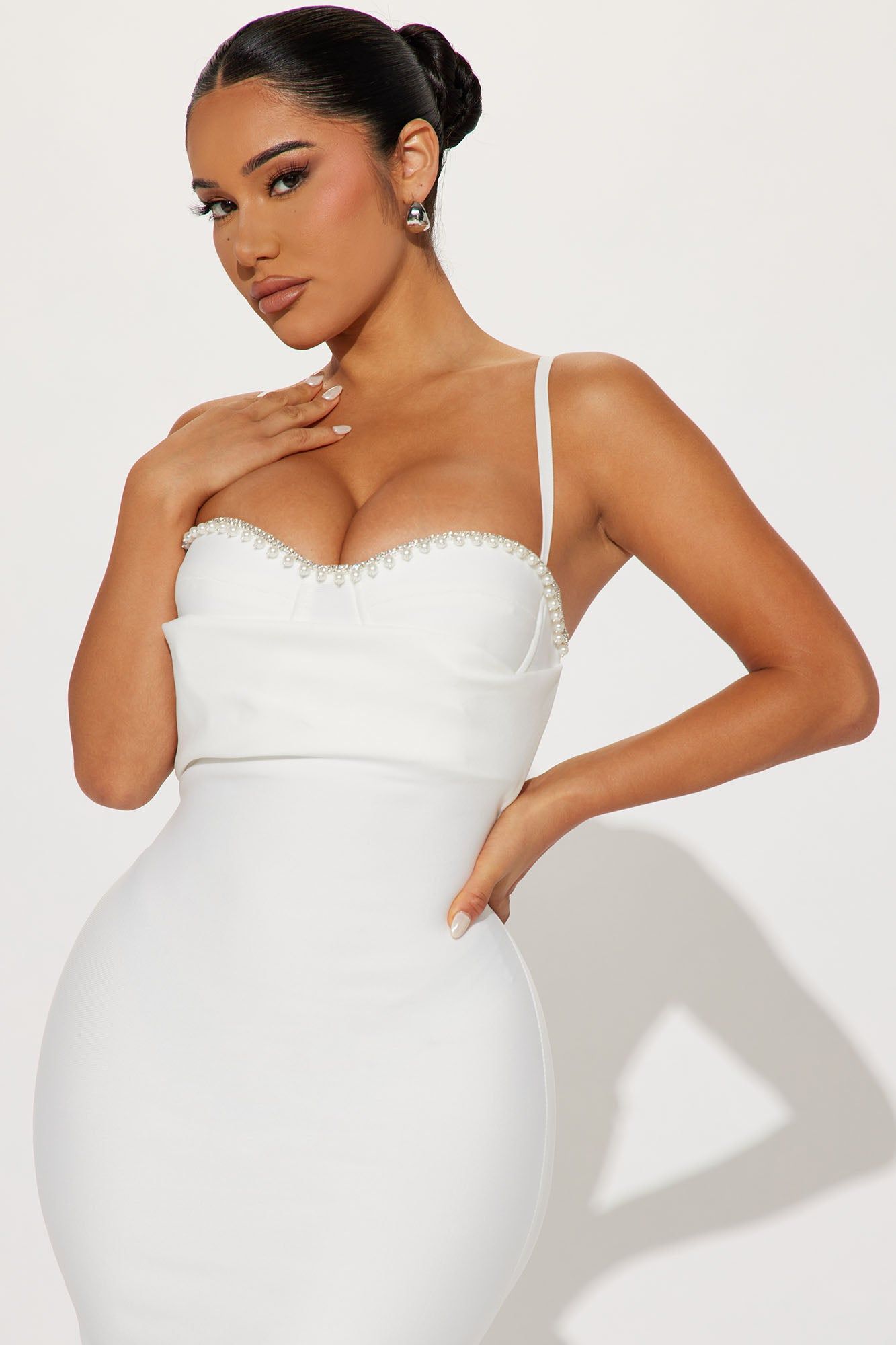 Betty Embellished Bandage Midi Dress - White sold by Fashion Nova product image thumbnail 2