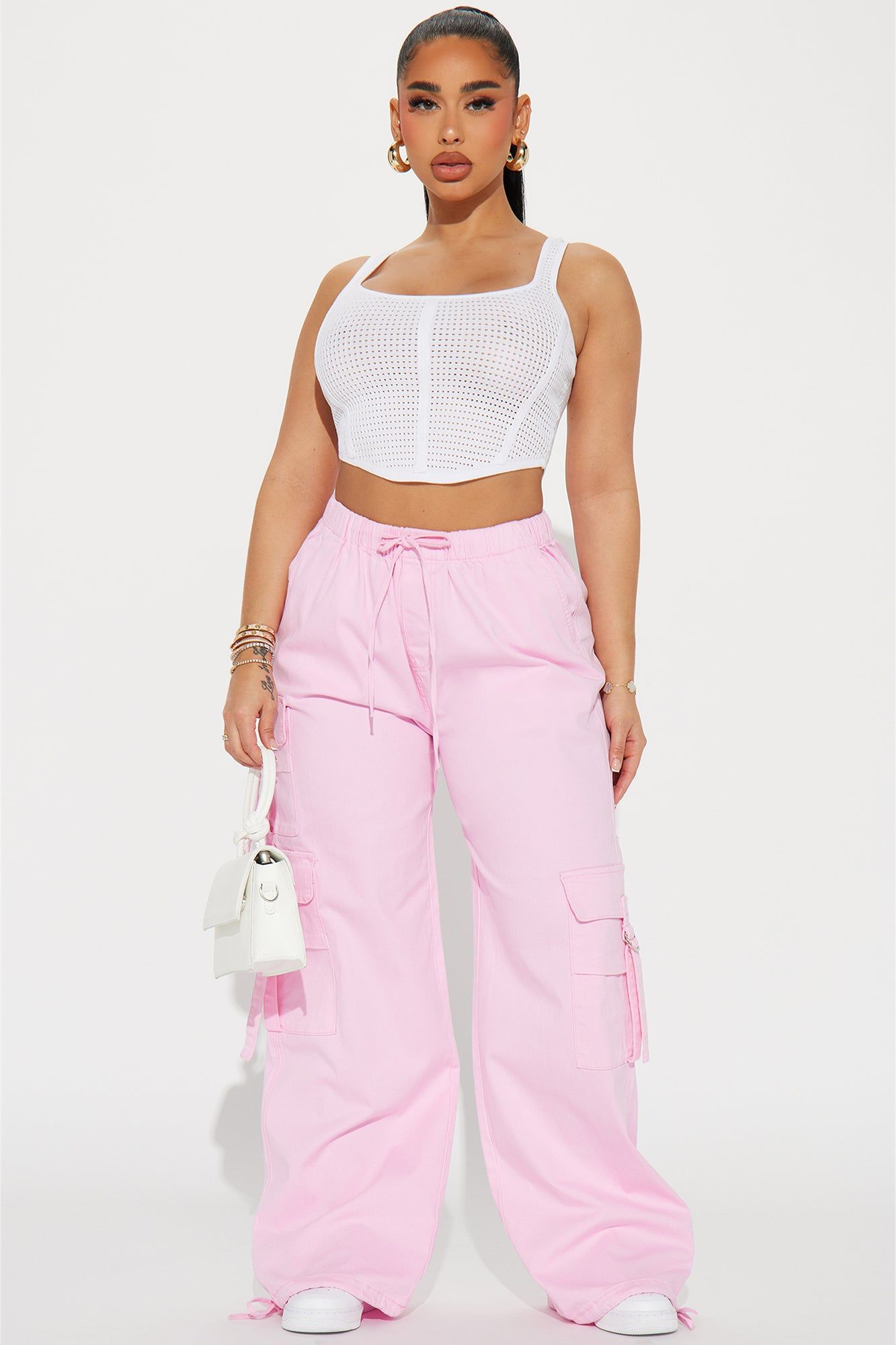 Sort Through It Cargo Jogger - Pink sold by Fashion Nova