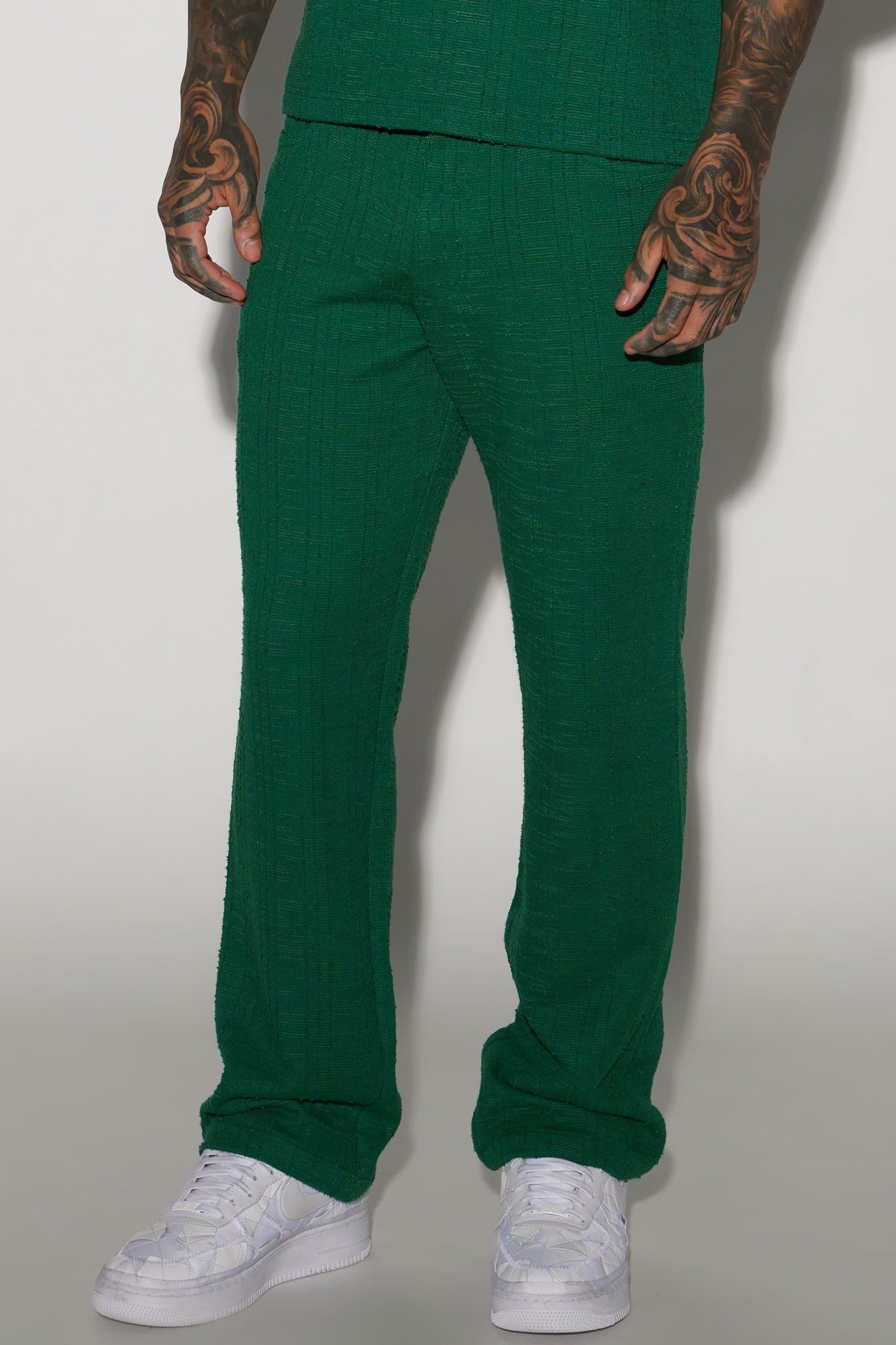 Jordan Textured Straight Pants - Green sold by Fashion Nova