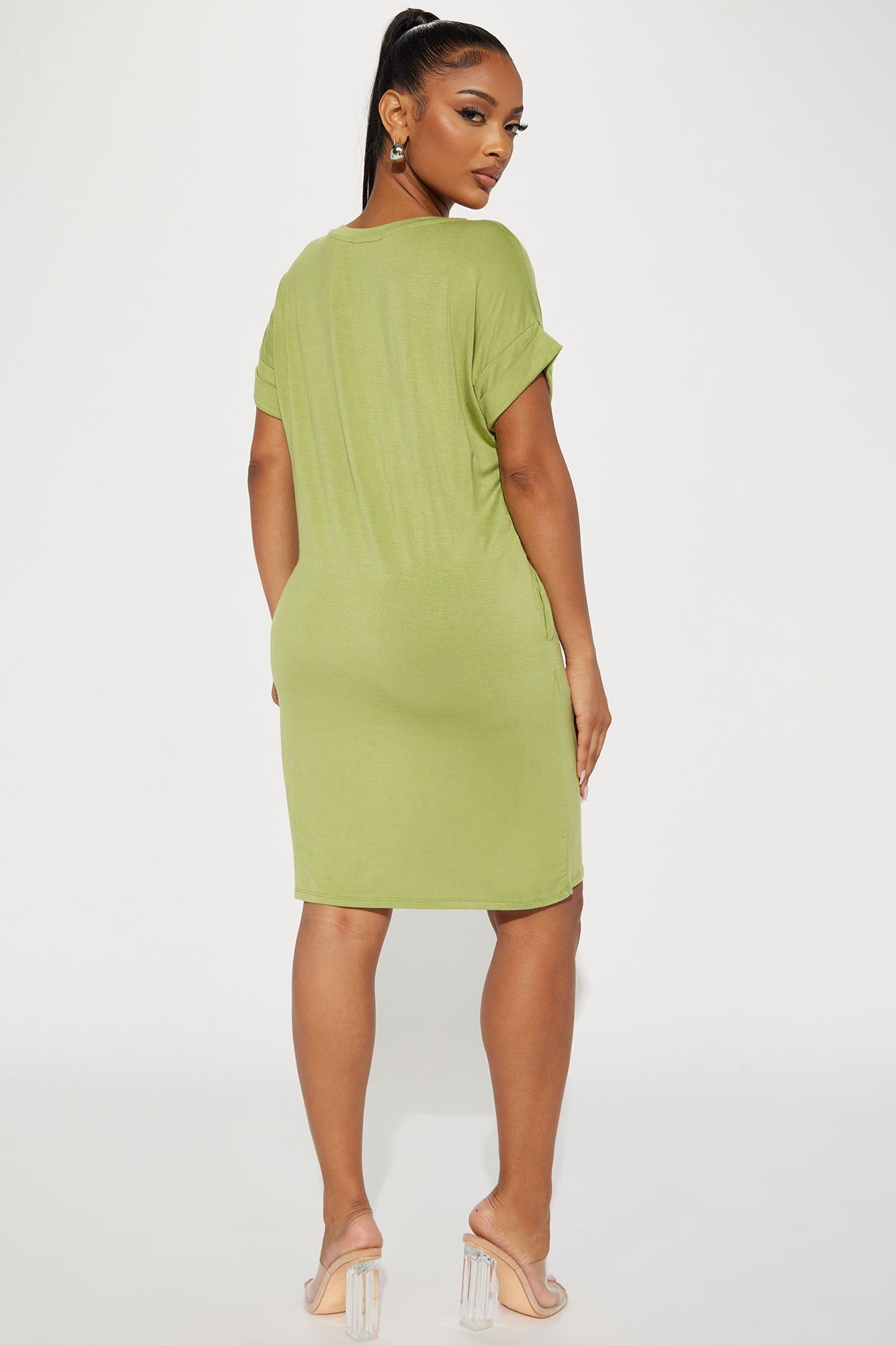 Kinsley T-Shirt Dress - Olive sold by Fashion Nova product image thumbnail 3