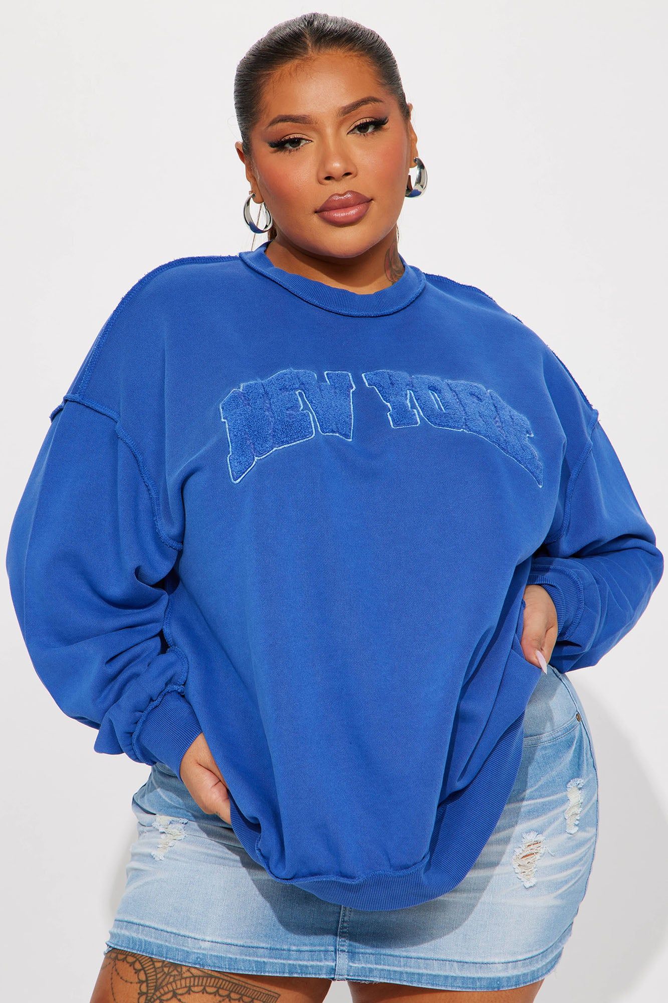 New York Washed Sweatshirt - Royal sold by Fashion Nova product image thumbnail 5