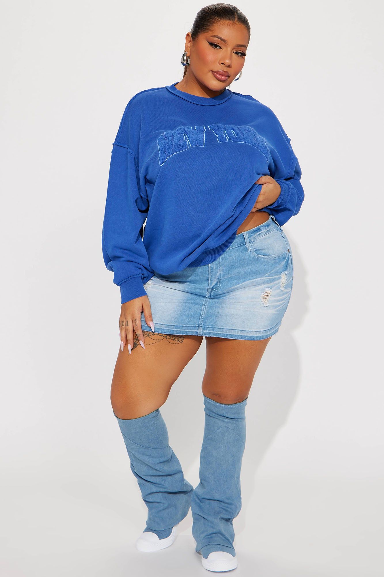 New York Washed Sweatshirt - Royal sold by Fashion Nova product image thumbnail 6