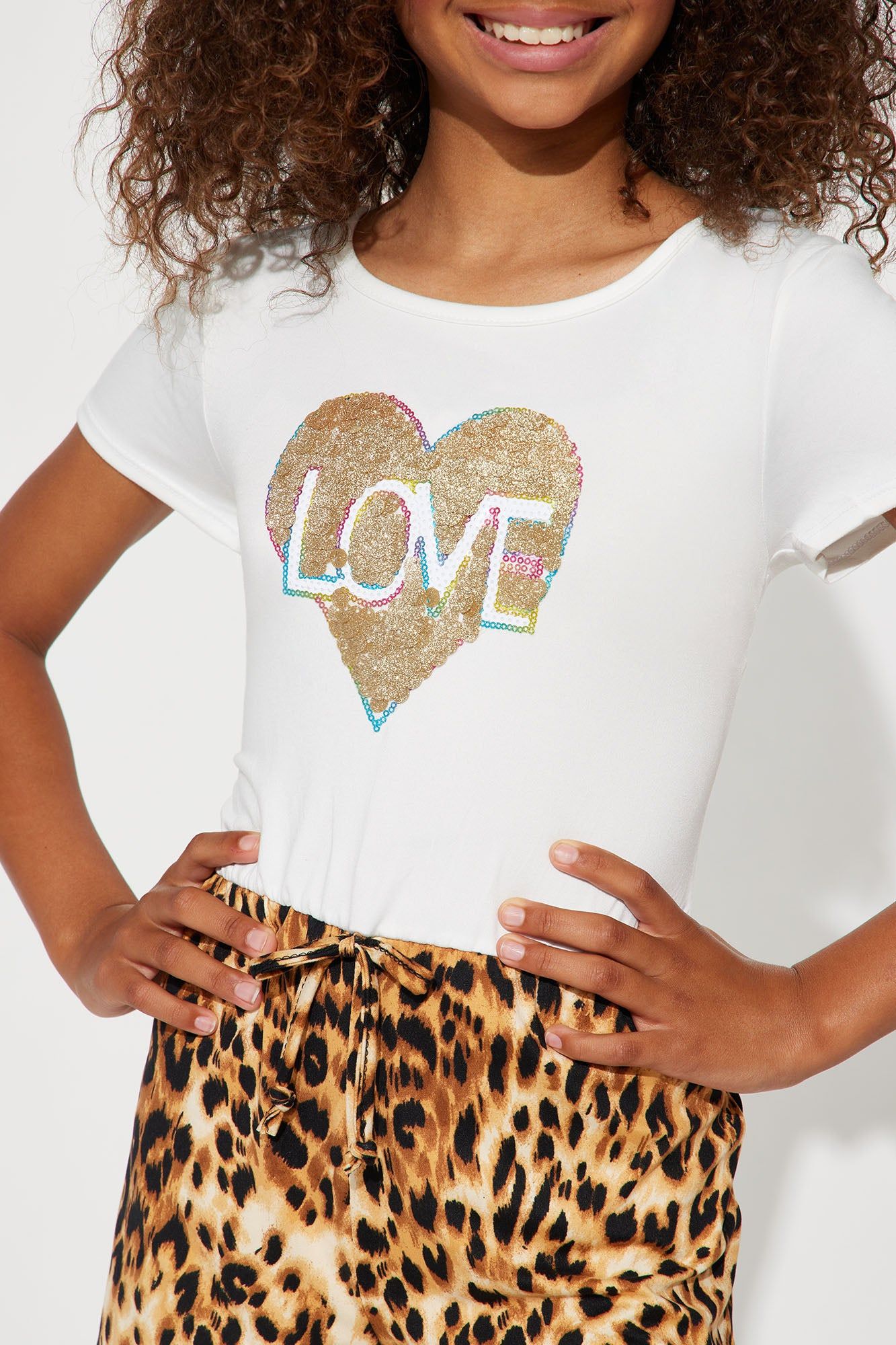 Mini Love Me Short Sleeve Romper - Ivory/combo sold by Fashion Nova product image thumbnail 3