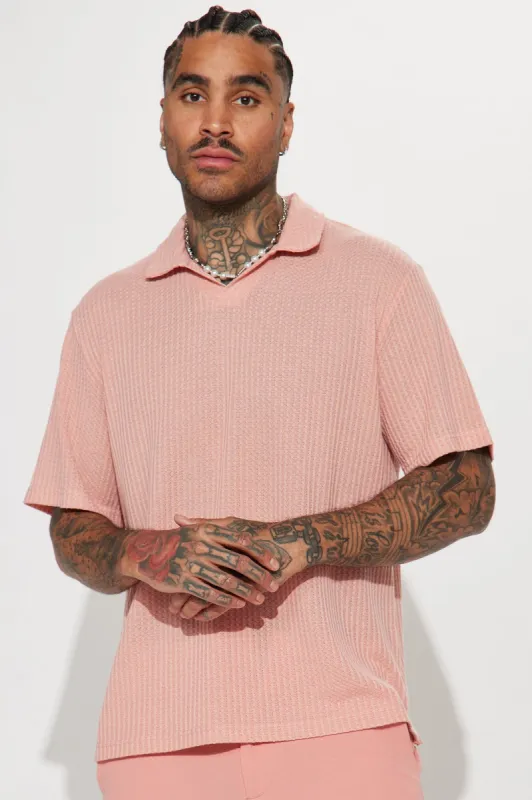 Blissful Short Sleeve Polo - Mauve sold by Fashion Nova