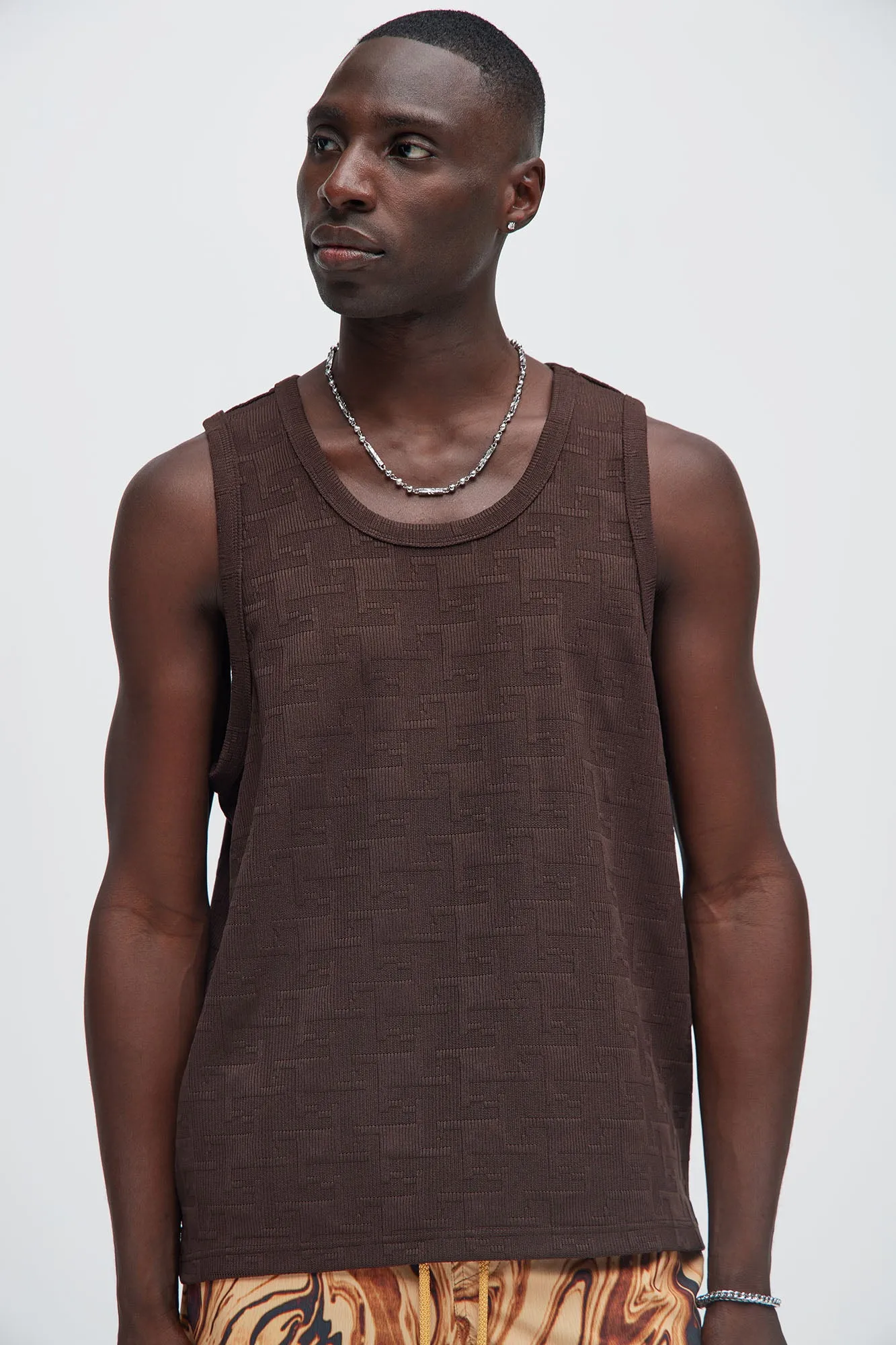 Ethel Textured Relaxed Tank - Brown sold by Fashion Nova