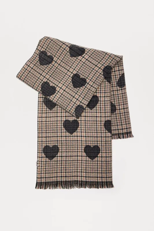 Heart To Heart Scarf - Black/combo sold by Fashion Nova