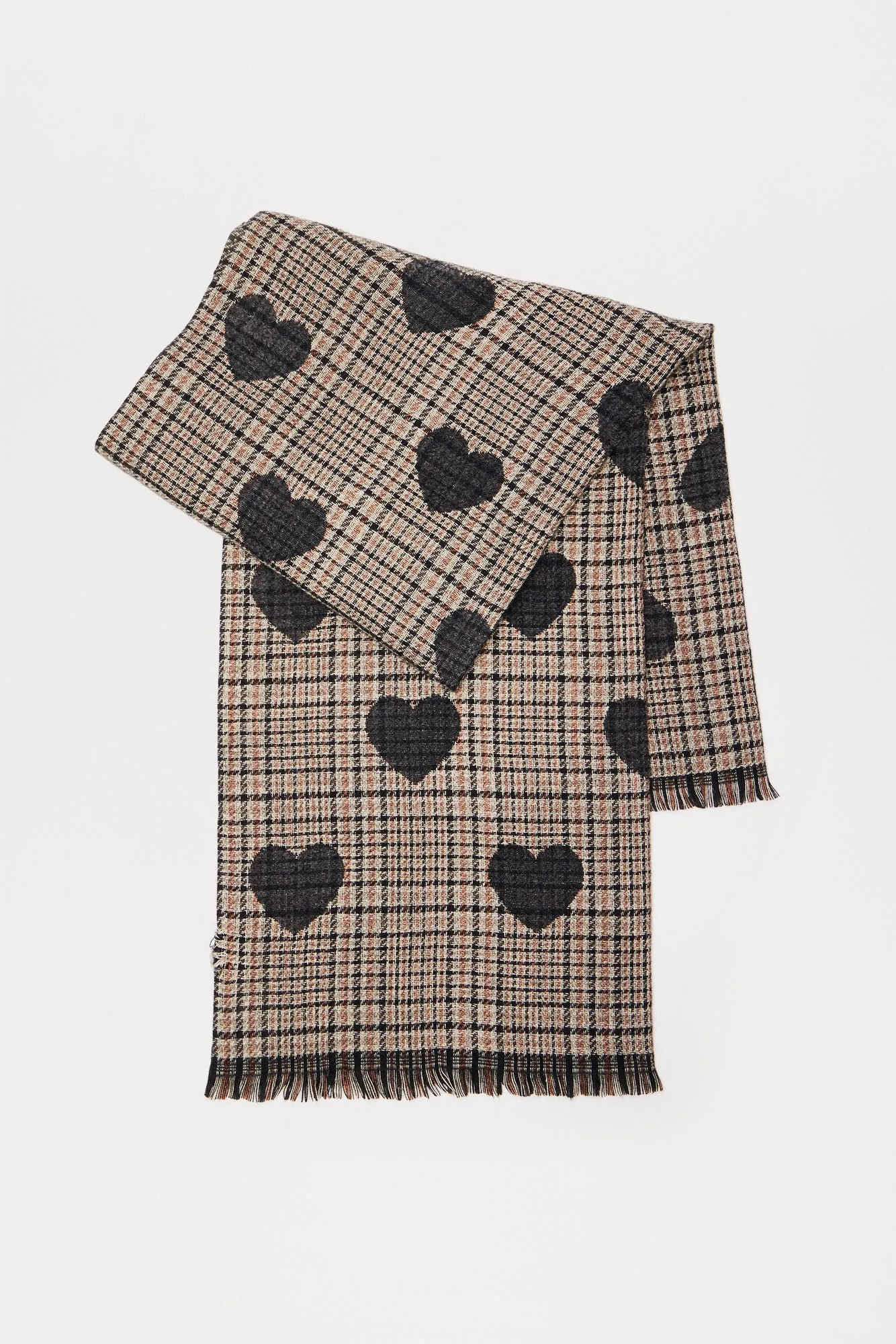 Heart To Heart Scarf - Black/combo sold by Fashion Nova