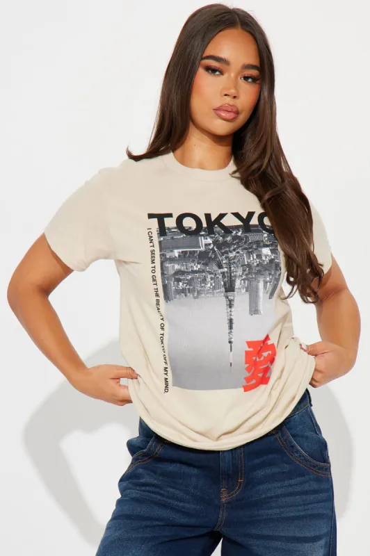 Beauty Of Tokyo Graphic Tee - Taupe sold by Fashion Nova