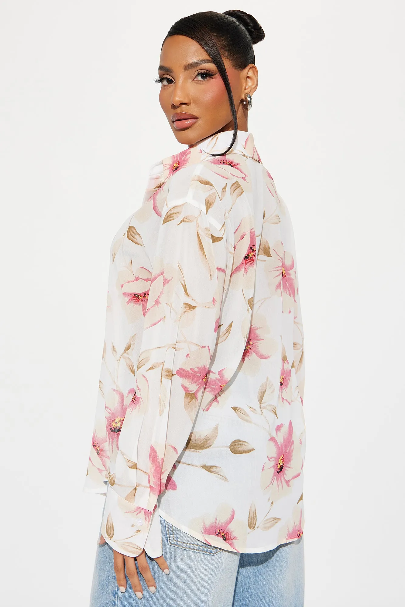 La Fleur Floral Shirt - Ivory/combo sold by Fashion Nova product image thumbnail 3