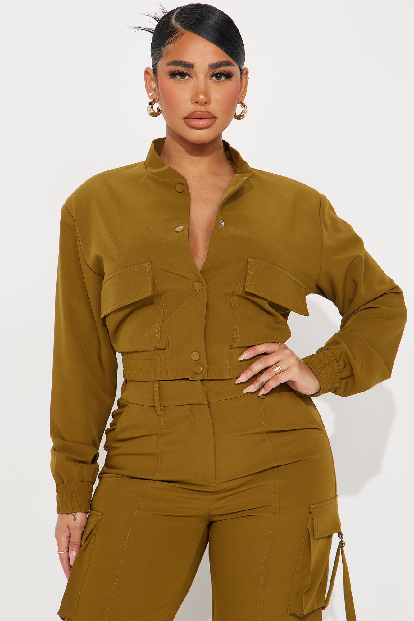 Caught Me Cargo Pant Set - Olive sold by Fashion Nova product image thumbnail 2