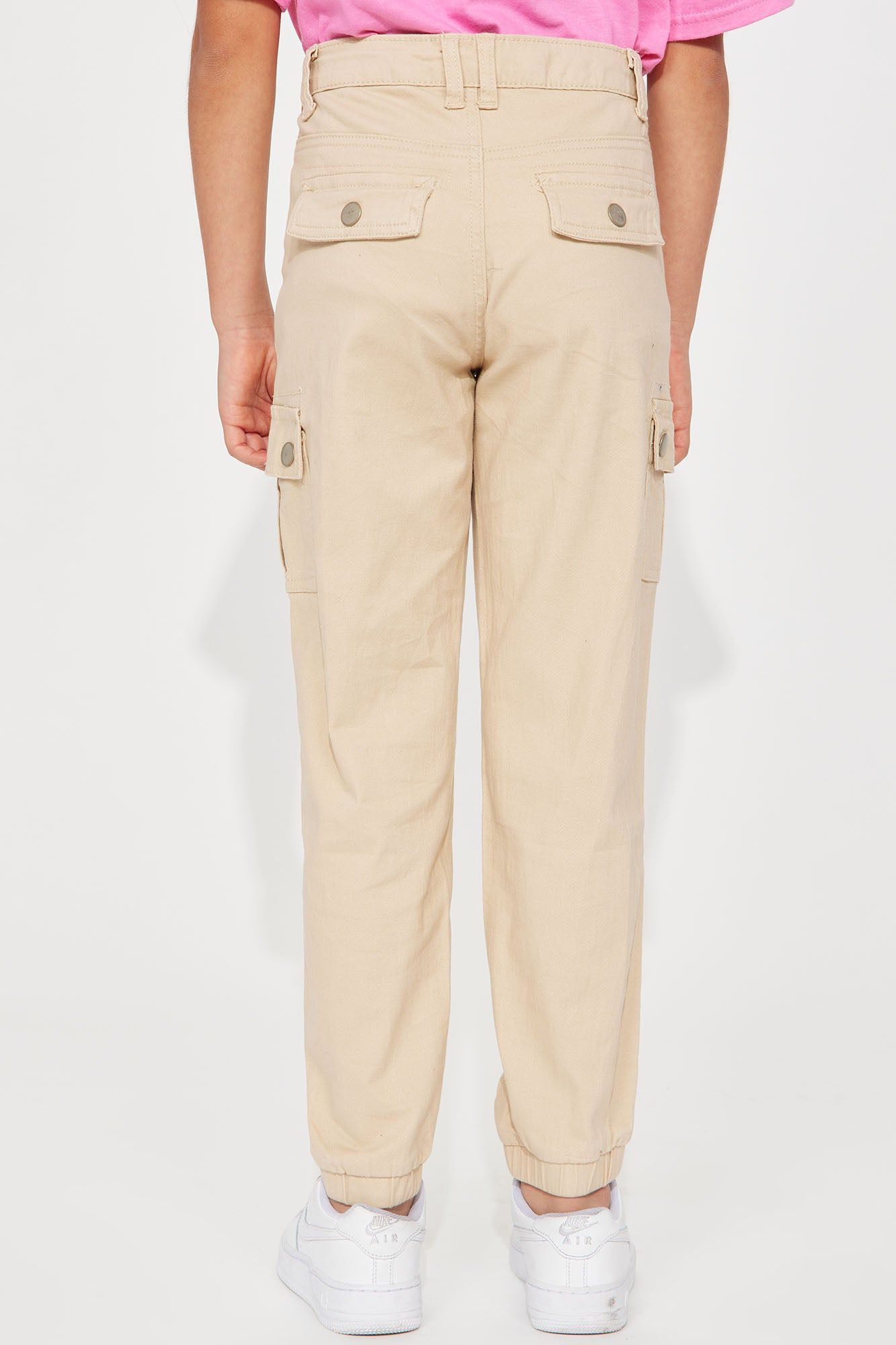 Mini Twill Belted And Ruched Ankle Cargo Pants - Khaki sold by Fashion Nova product image thumbnail 5