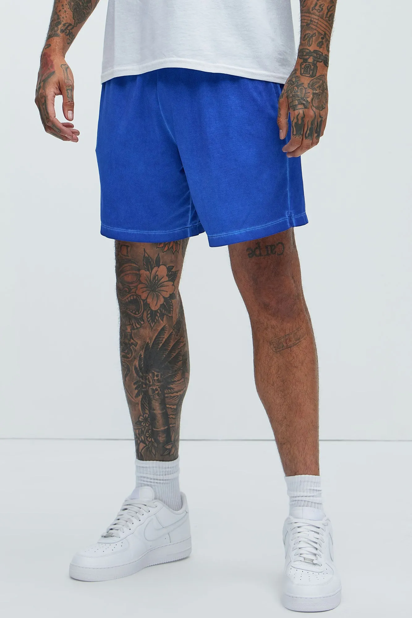 Dirty Dye Mesh Short - Blue sold by Fashion Nova