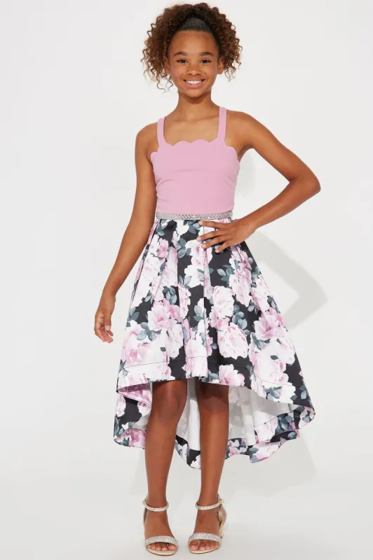 Mini Lovely Days High Low Dress - Black/combo sold by Fashion Nova