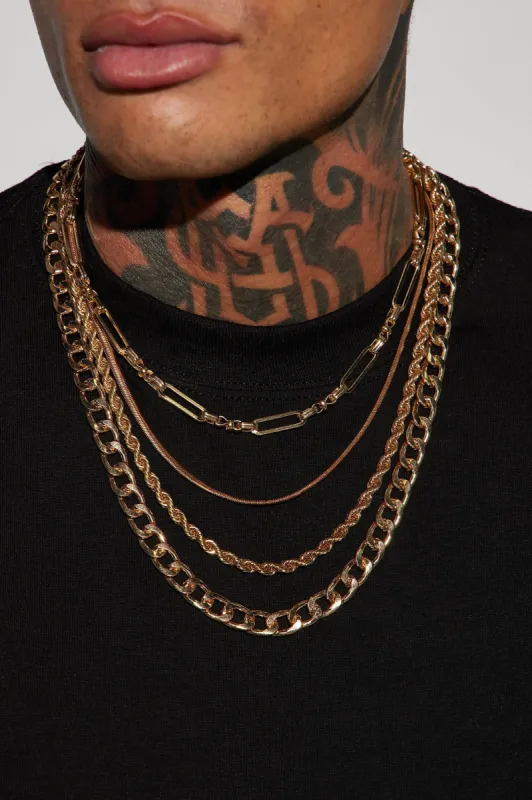 Keep It Clean Chain Necklace Set - Gold sold by Fashion Nova