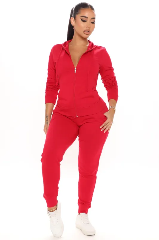 Latest And Greatest French Terry Jogger - Red sold by Fashion Nova