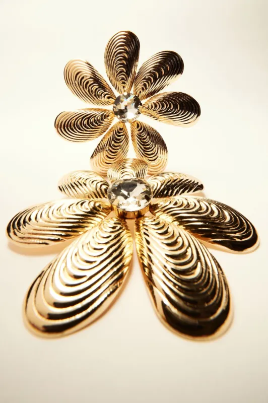 Biggest Flower Of Them All Earrings  - Gold sold by Fashion Nova