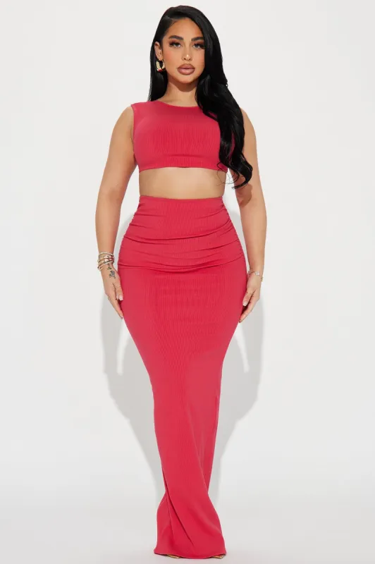Melissa Snatched Maxi Skirt - Raspberry sold by Fashion Nova