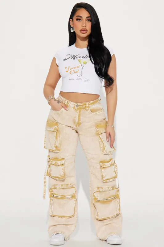 Amelia Cargo Pant - Tan sold by Fashion Nova