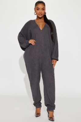 Casual Chic Jumpsuit  - Charcoal sold by Fashion Nova