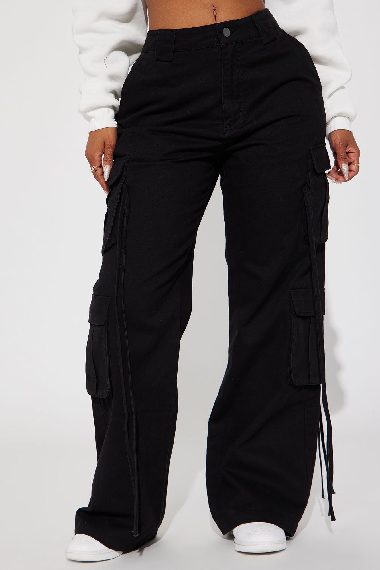 Petite Golden Hour Wide Leg Cargo Pant - Black sold by Fashion Nova product image thumbnail 2