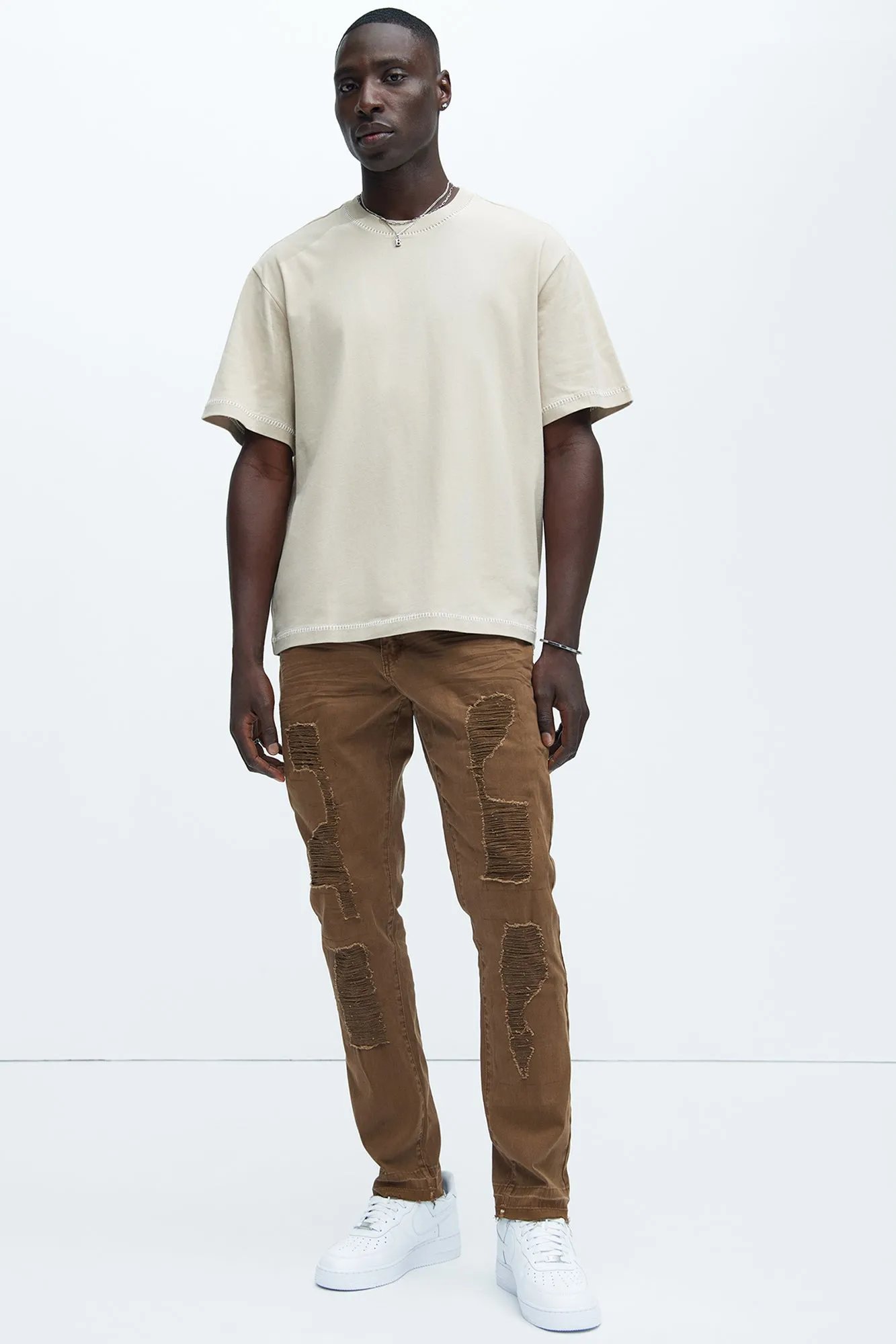 Jacob Stitch Relaxed Tee - Tan sold by Fashion Nova product image thumbnail 2
