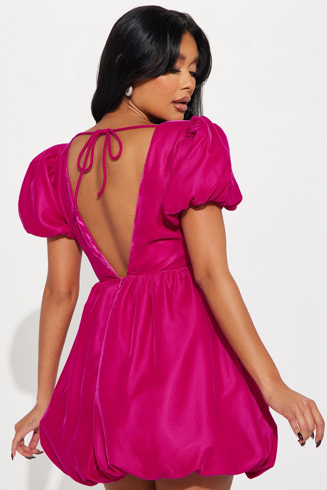 Always Bubbly Velvet Micro Mini Dress - Hot Pink sold by Fashion Nova product image thumbnail 3