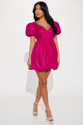 Always Bubbly Velvet Micro Mini Dress - Hot Pink sold by Fashion Nova