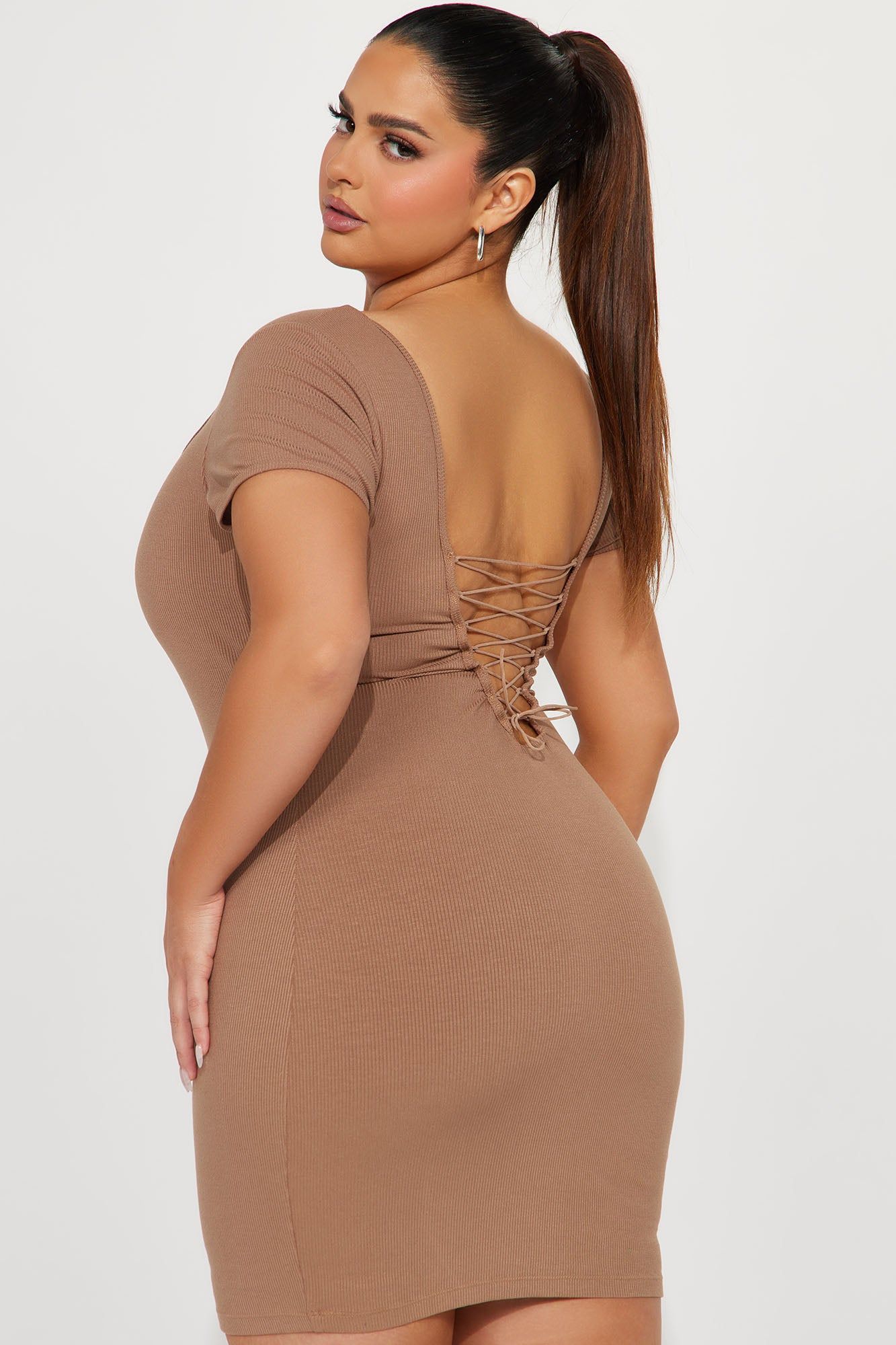 Adriana Shapewear Mini Dress - Mocha sold by Fashion Nova product image thumbnail 6