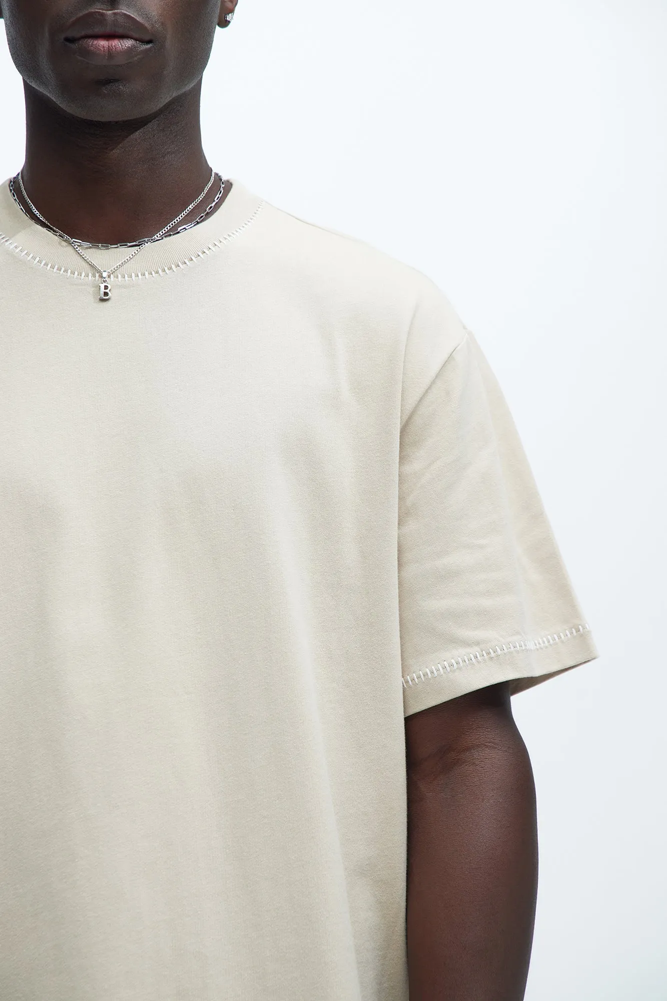 Jacob Stitch Relaxed Tee - Tan sold by Fashion Nova product image thumbnail 3