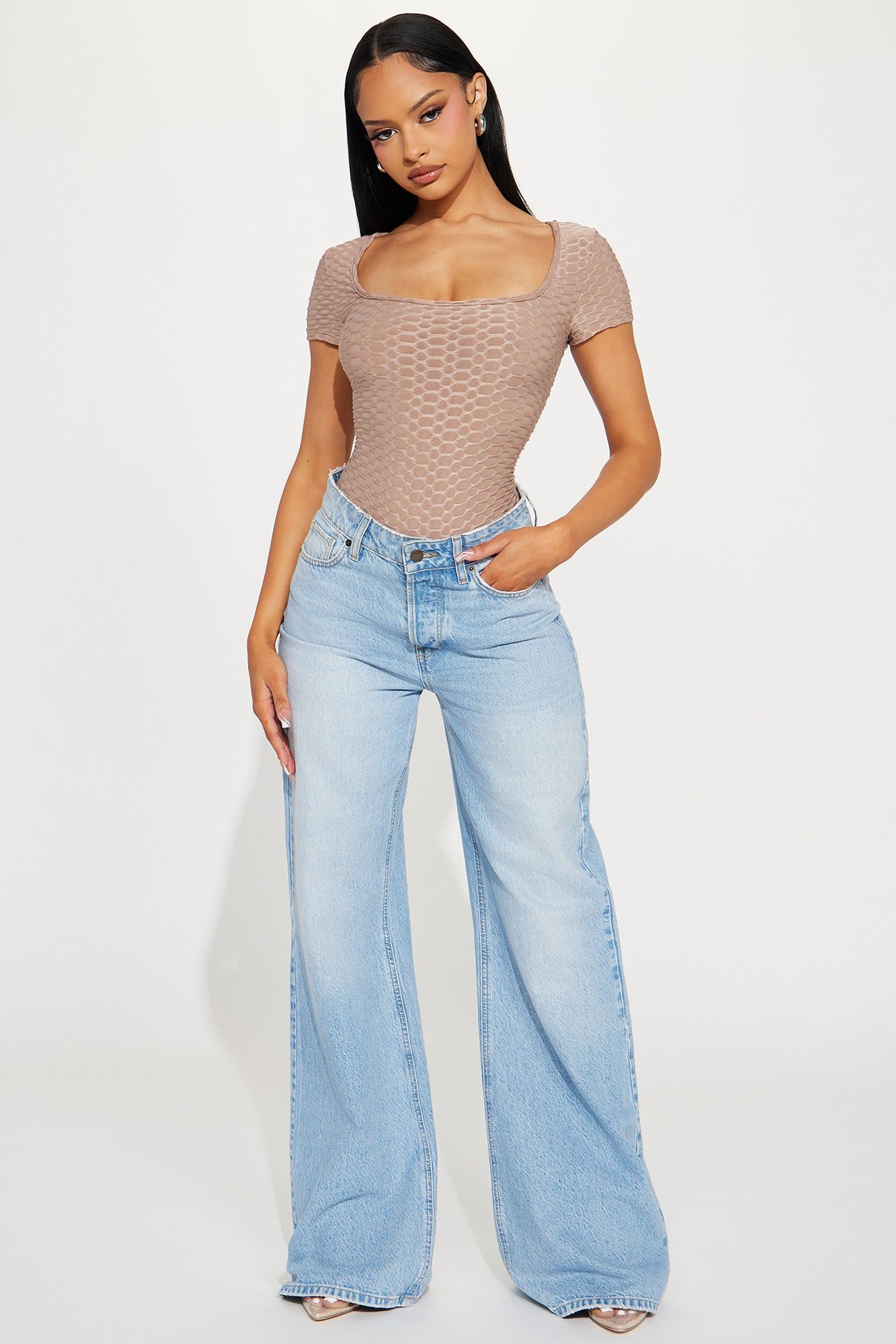 Put It Down Textured Bodysuit - Mocha sold by Fashion Nova product image thumbnail 2