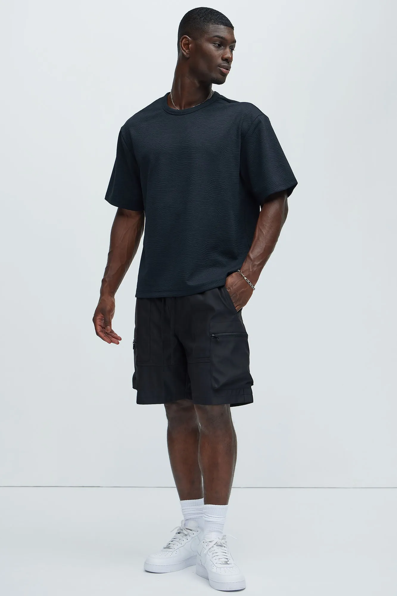 Mika Textured Relaxed Short Sleeve Tee - Black sold by Fashion Nova product image thumbnail 2