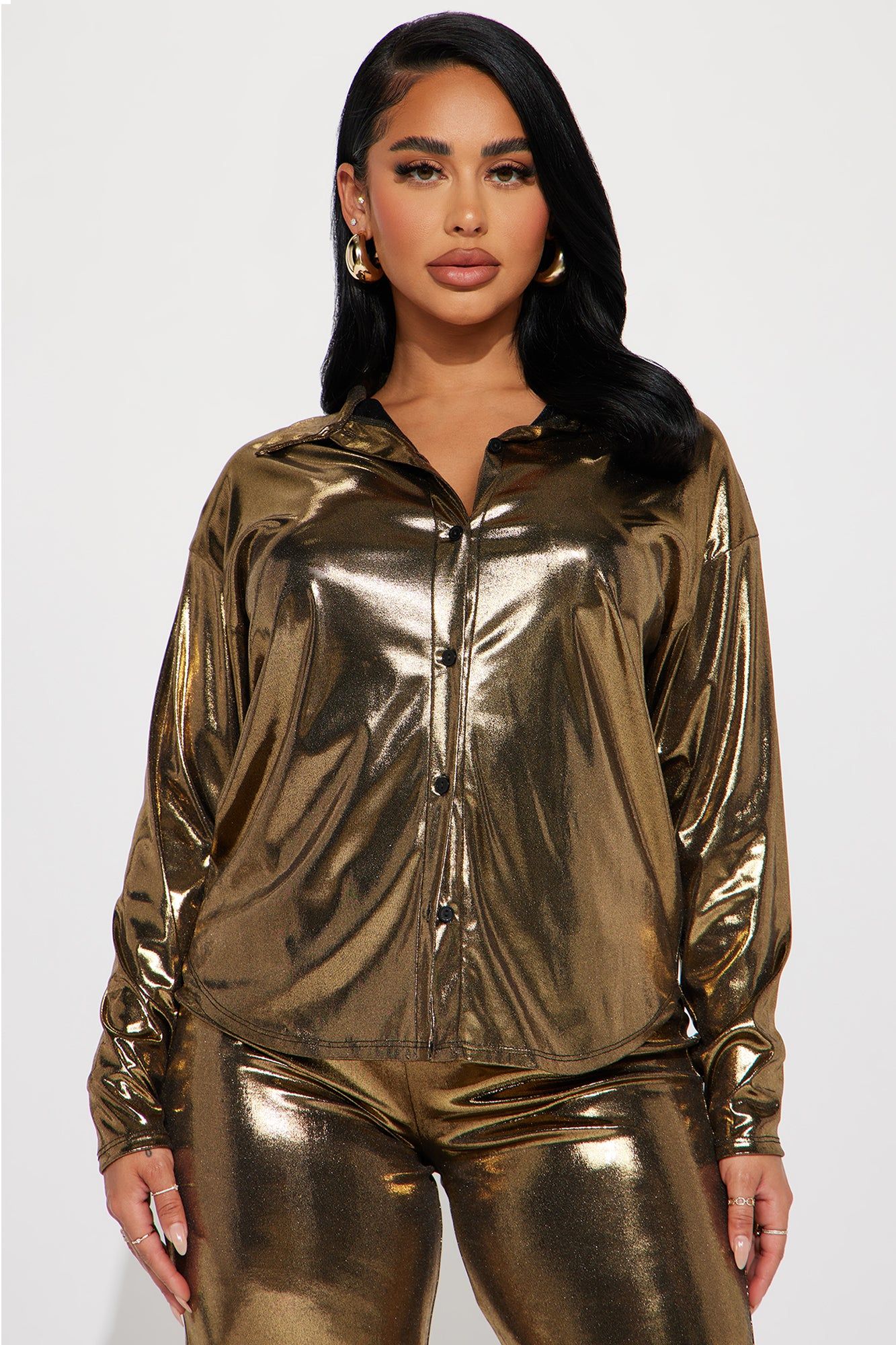 Shine Bright Metallic Pant Set - Gold sold by Fashion Nova product image thumbnail 2