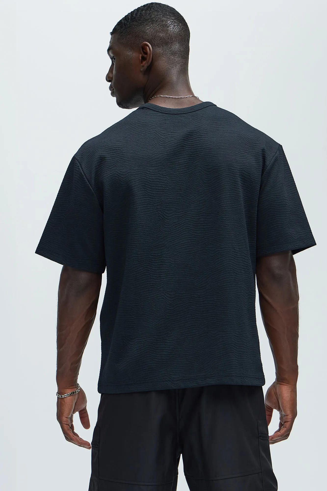 Mika Textured Relaxed Short Sleeve Tee - Black sold by Fashion Nova product image thumbnail 4