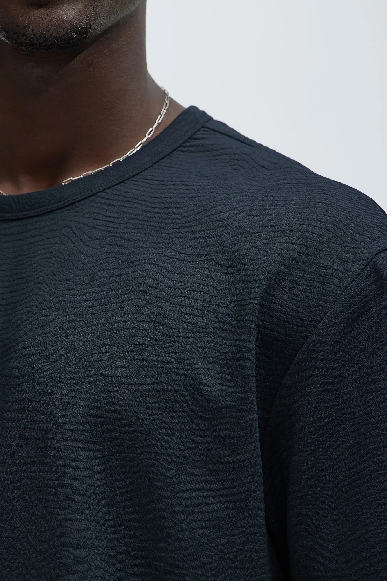 Mika Textured Relaxed Short Sleeve Tee - Black sold by Fashion Nova product image thumbnail 3