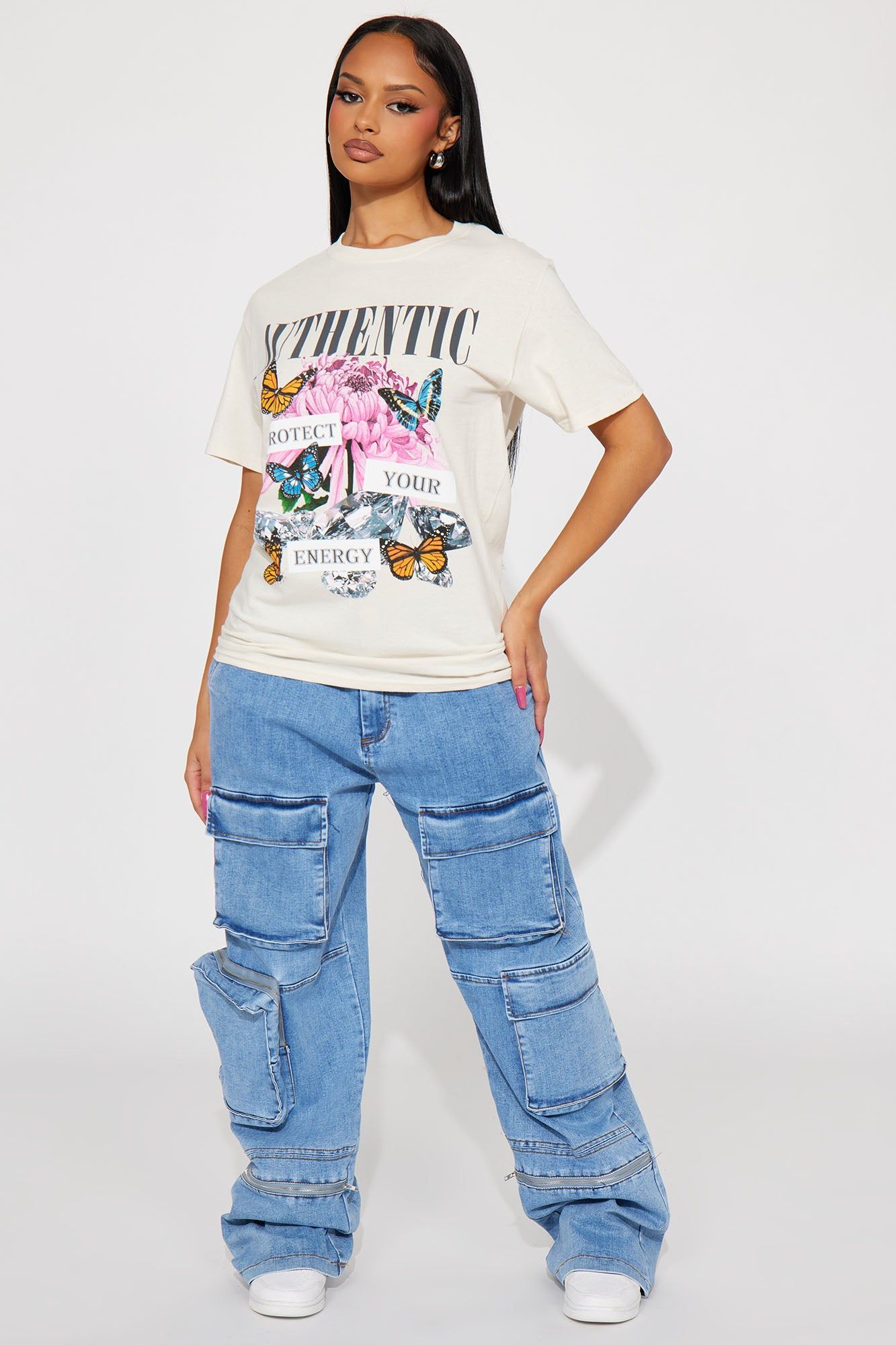 Protect Your Energy Graphic Tee - Sand sold by Fashion Nova product image thumbnail 2