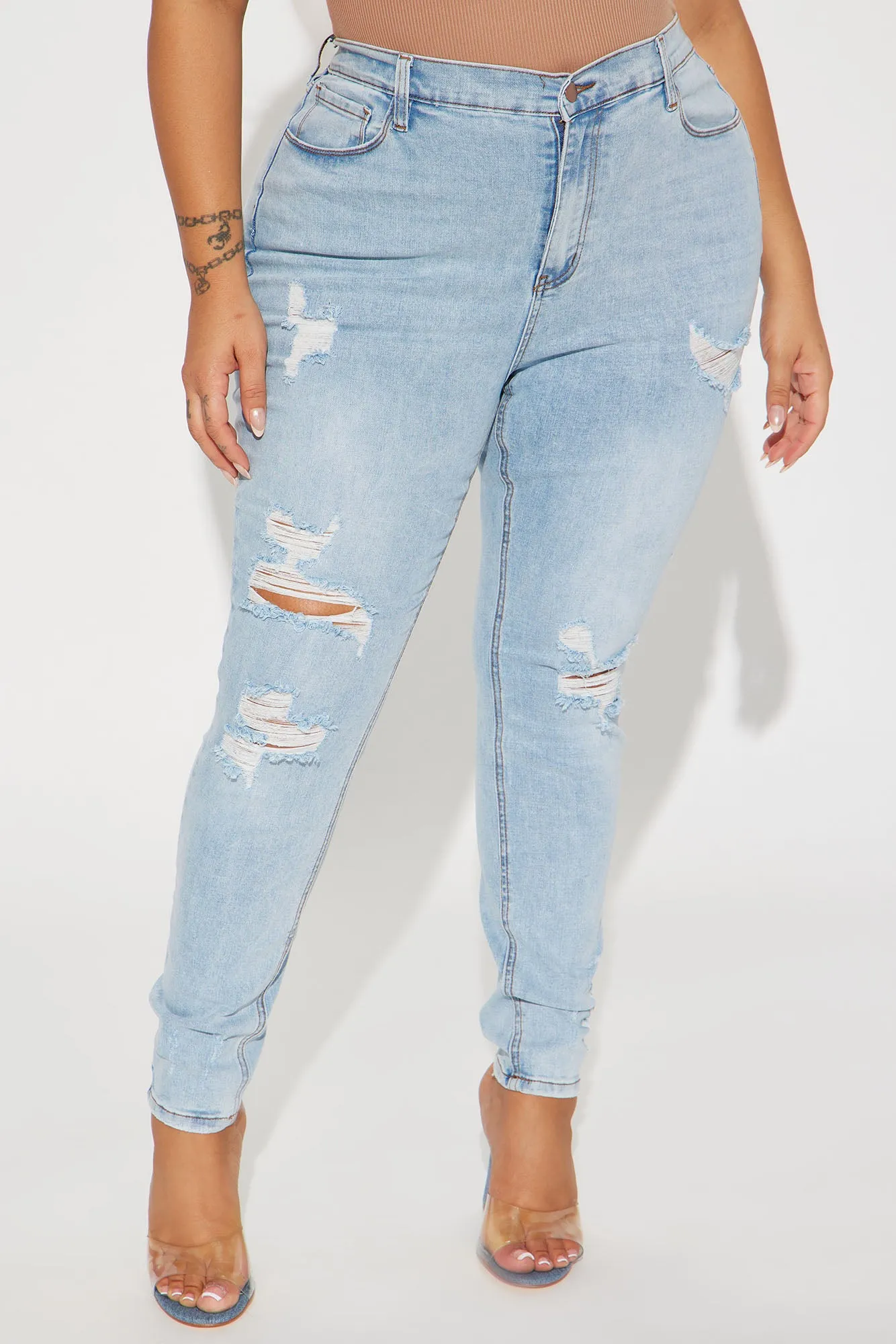 Don't Believe It Skinny Jeans - Light Wash sold by Fashion Nova product image thumbnail 5