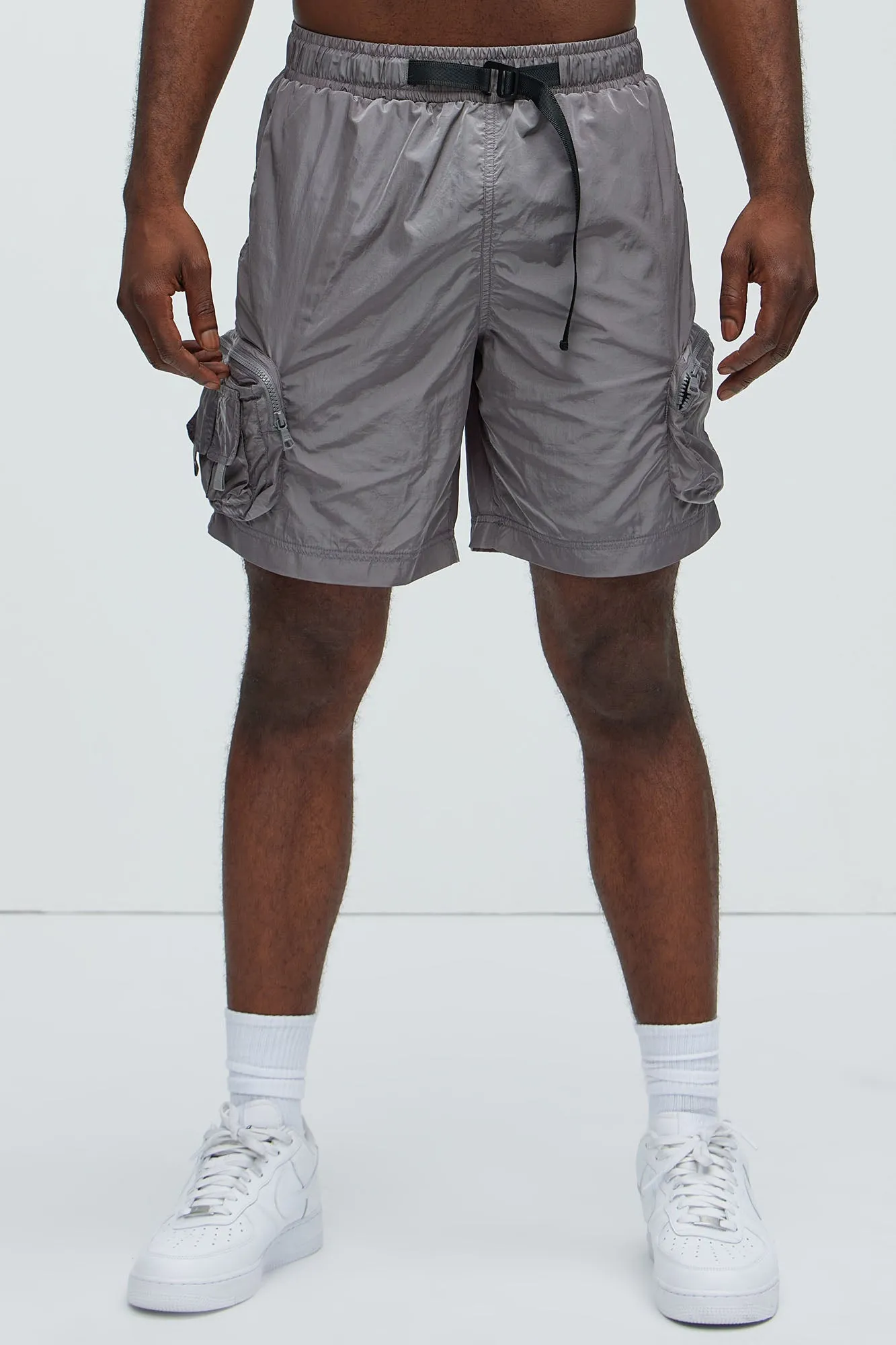 Noah Belted Shorts - Grey sold by Fashion Nova product image thumbnail 4
