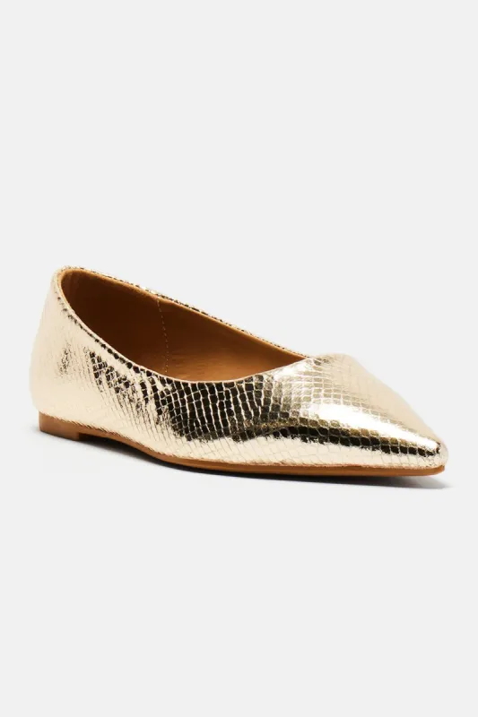 Minding My Business Flats - Gold sold by Fashion Nova