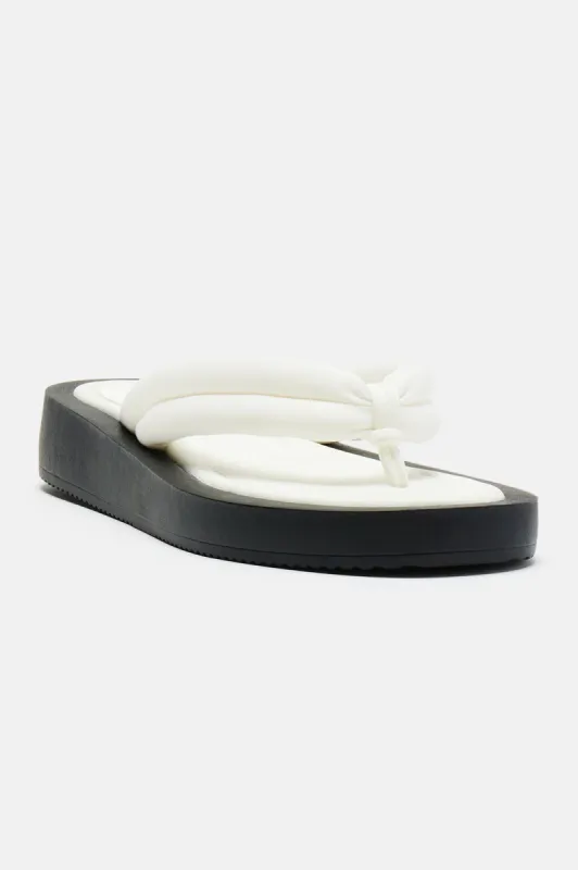 Bethany Flip Flops - White sold by Fashion Nova