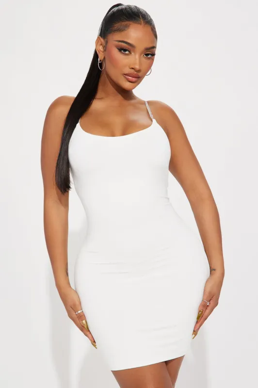 In The Club Embellished Mini Dress - White sold by Fashion Nova