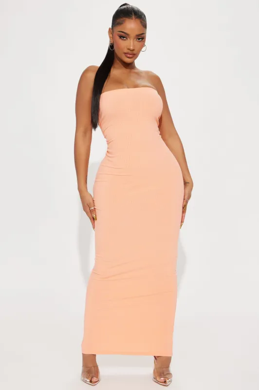 Madeline Snatched Maxi Dress - Coral sold by Fashion Nova