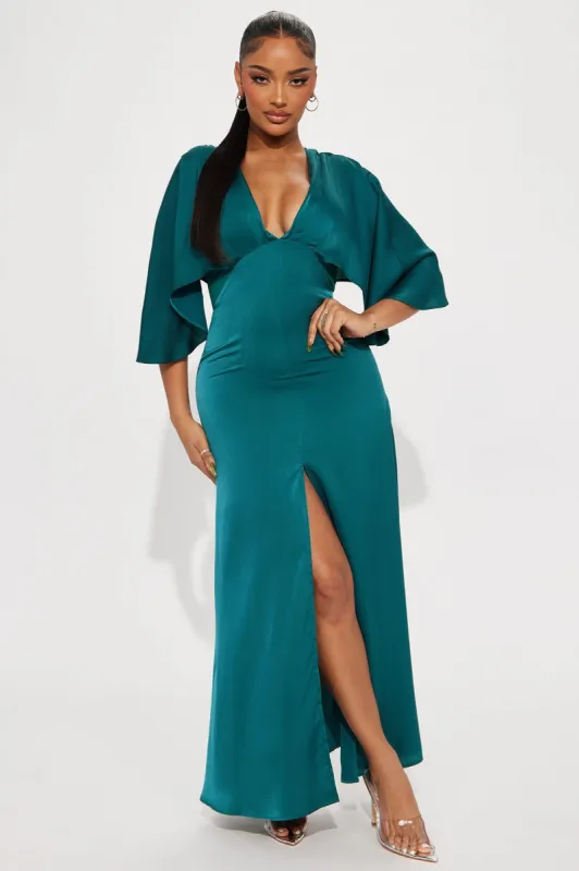 Inaya Satin Maxi Dress - Hunter sold by Fashion Nova