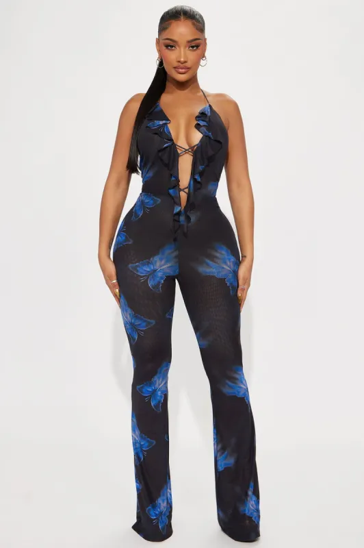 Catch Me If You Can Jumpsuit - Black/combo sold by Fashion Nova