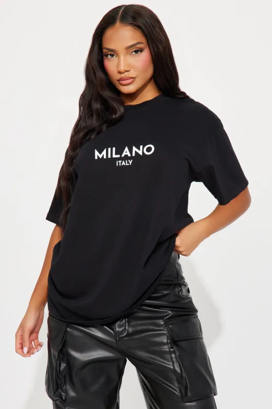 Milano Italy Washed Tee - Black sold by Fashion Nova