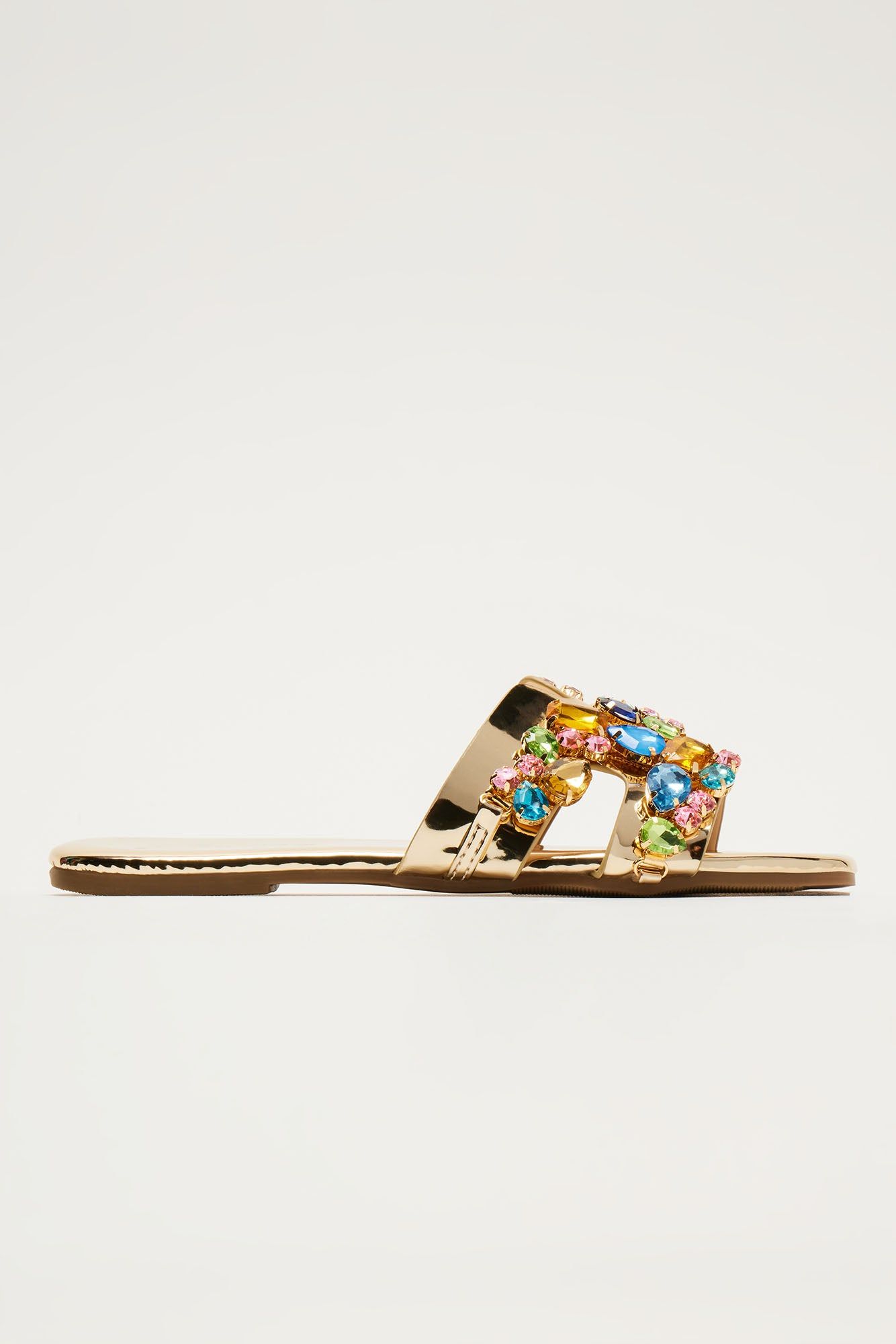 Jazzlyn Embellished Flat Sandals - Gold sold by Fashion Nova product image thumbnail 4